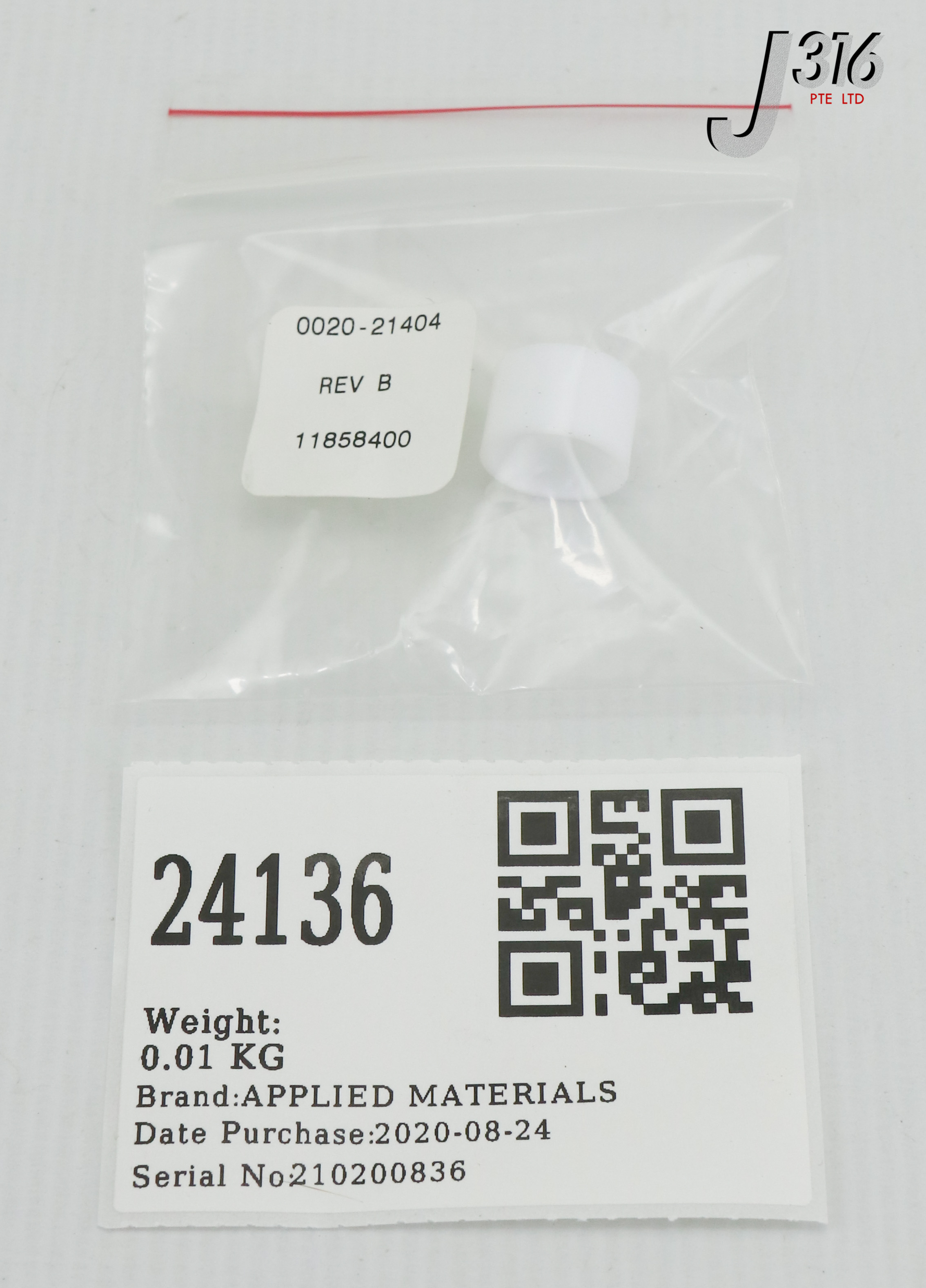 24136 APPLIED MATERIALS INSULATOR RF CONNECTOR DC BIAS (NEW) 0020